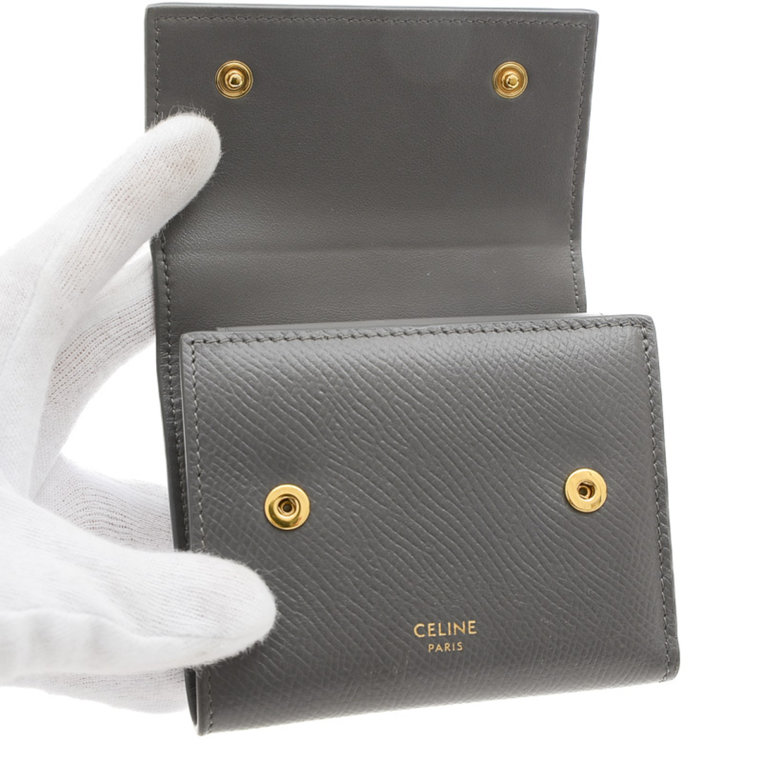 celine(セリーヌ)のセリーヌ スモール トリフォールド ウォレット 三つ折り財布 レザー グレー 1 レディースのファッション小物(財布)の商品写真