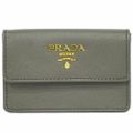 本物 プラダ PRADA サフィアーノ レザー カードケース 名刺入れ グレー 