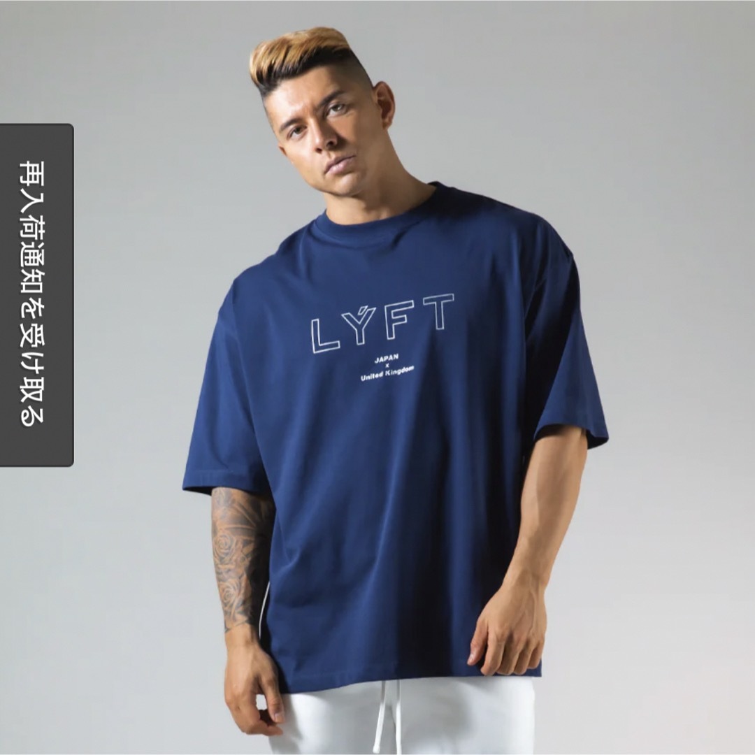 LYFT OUTLINE LOGO BIG T-SHIRT - NAVY メンズのトップス(Tシャツ/カットソー(半袖/袖なし))の商品写真