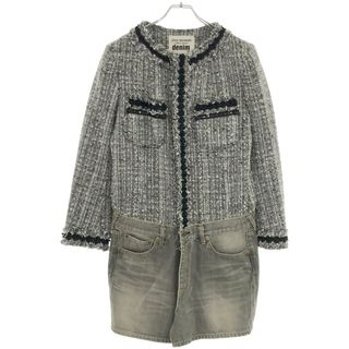 ジュンヤワタナベコムデギャルソン(JUNYA WATANABE COMME des GARCONS)のJUNYA WATANABE COMME des GARCONS DENIM ジュンヤワタナベコムデギャルソンデニム 14AW デニムドッキングツイードコート グレー S XN-J006(ロングコート)