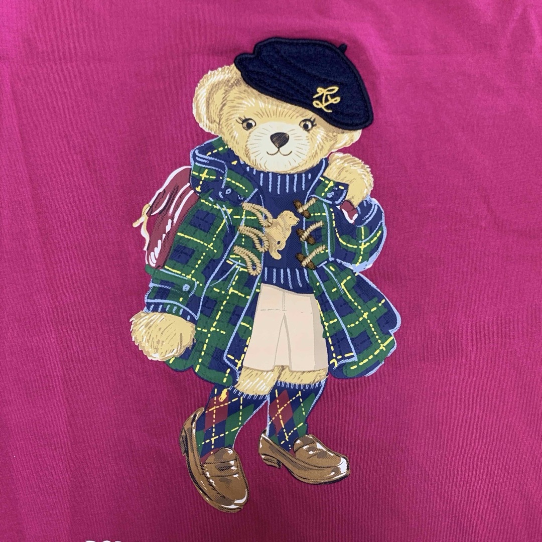 Ralph Lauren(ラルフローレン)の【新品】ラルフローレン ポロベア Tシャツ ベレー帽 ピンク XL キッズ/ベビー/マタニティのキッズ服女の子用(90cm~)(Tシャツ/カットソー)の商品写真