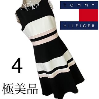 トミーヒルフィガー(TOMMY HILFIGER)の美品☆トミーフィルフィガー☆ストレッチ　ワンピース☆4(ひざ丈ワンピース)