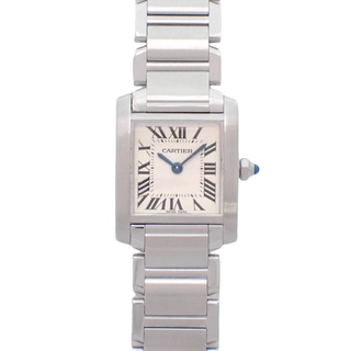 カルティエ(Cartier)のカルティエ タンクフランセーズ SM W51008Q3 ステンレススチール SS クオーツ 腕時計 ホワイト シルバー レディース 40601111919 【中古】【アラモード】(腕時計)