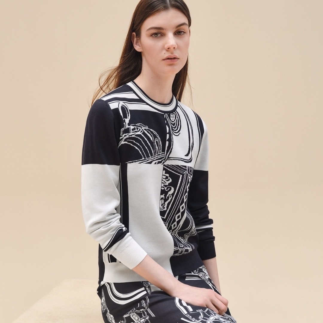HERMES エルメス 2024春夏ロングスリーブニット 無秩序フィネス 36 HERMES エルメス 2024春夏ロングスリーブニット 無秩序フィネス 36