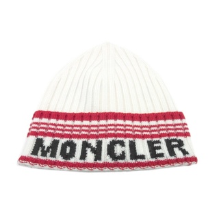 モンクレール(MONCLER)のモンクレール MONCLER ■ ロゴ 刺繍 ライン デザイン ニット キャップ 32614(ニット帽/ビーニー)