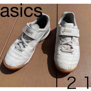 アシックス(asics)のサッカー　フットサル　室内　屋内　シューズ　アシックス　21 ホワイト　(シューズ)