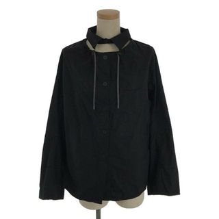 メゾンキツネ(MAISON KITSUNE')のMAISON KITSUNE / メゾンキツネ | 変形 ギャザー ワイドスリーブシャツ | 36 | ブラック | レディース(シャツ/ブラウス(長袖/七分))