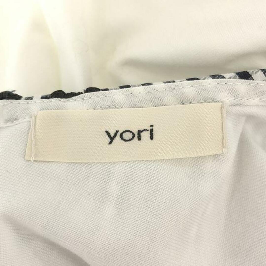 yori / ヨリ | ギンガムスカラップカラーロンTee | F | ホワイト | レディース レディースのトップス(Tシャツ(長袖/七分))の商品写真