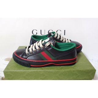 グッチ(Gucci)の✨️新品✨️ GUCCI テニス スニーカー ブラック レザー 35.5(スニーカー)