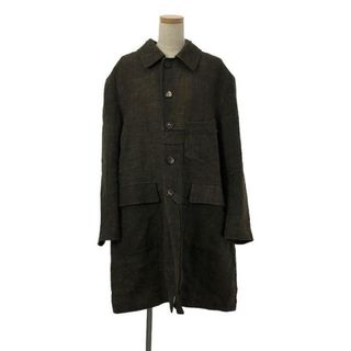 【美品】  ziggy chen / ジギーチェン | 2023AW | HEAVY LINEN / SINGLE BREASTED COAT / シングルコート / 総裏地 | 44 | ブラウン系 | メンズ(その他)