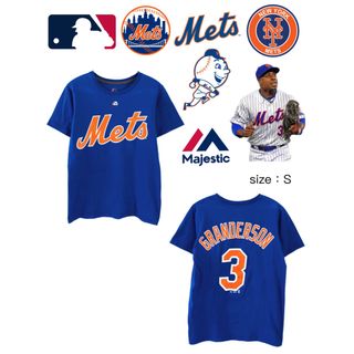 マジェスティック(Majestic)のMLB　メッツ　Granderson　3　Tシャツ　S　青　USA古着(Tシャツ/カットソー(半袖/袖なし))