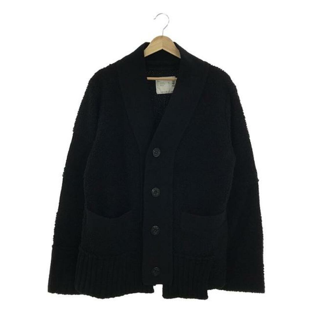 sacai(サカイ)のsacai / サカイ | 2020AW | Wool Knit Cardigan アシンメトリー ウール ニット カーディガン | 1 | ブラック | メンズ メンズのトップス(カーディガン)の商品写真