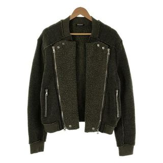 バルマン(BALMAIN)の【美品】  BALMAIN / バルマン | ウール混 ボア スウェット バイカージャケット | L | カーキ | メンズ(その他)