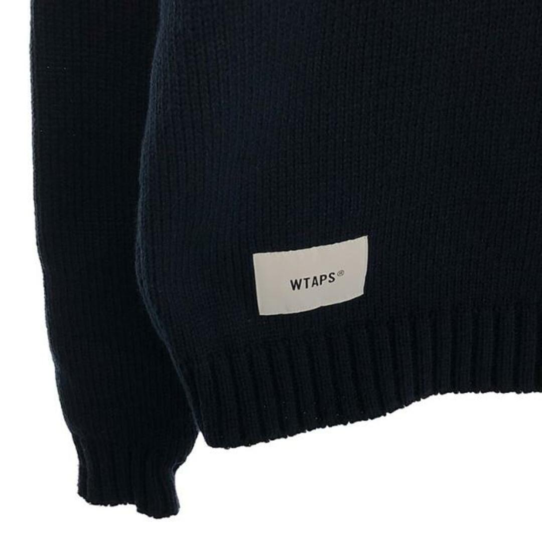 W)taps(ダブルタップス)の【美品】  WTAPS / ダブルタップス | 2023AW | CREW NECK 02 / SWEATER / POLY.SIGN / EX47collection / クルーネック ニット | 1 | Navy | メンズ メンズのトップス(ニット/セーター)の商品写真