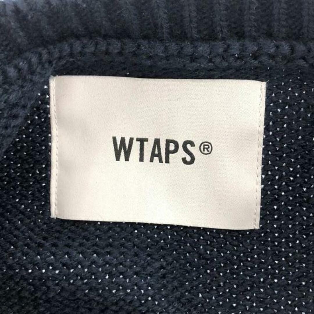 W)taps(ダブルタップス)の【美品】  WTAPS / ダブルタップス | 2023AW | CREW NECK 02 / SWEATER / POLY.SIGN / EX47collection / クルーネック ニット | 1 | Navy | メンズ メンズのトップス(ニット/セーター)の商品写真