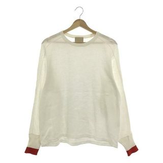 m.u Japoness / エムユー | BICOLOR RIB THERMAL Tシャツ | ホワイト/レッド | レディース(Tシャツ(長袖/七分))