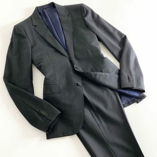 ユナイテッドアローズ(UNITED ARROWS)の22d10 UNITED ARROWS ユナイテッドアローズ 伊製カノニコ生地 シングルスーツ セットアップ ビジネススーツ グレー ストライプ ウール100％ メンズ 紳士服(セットアップ)