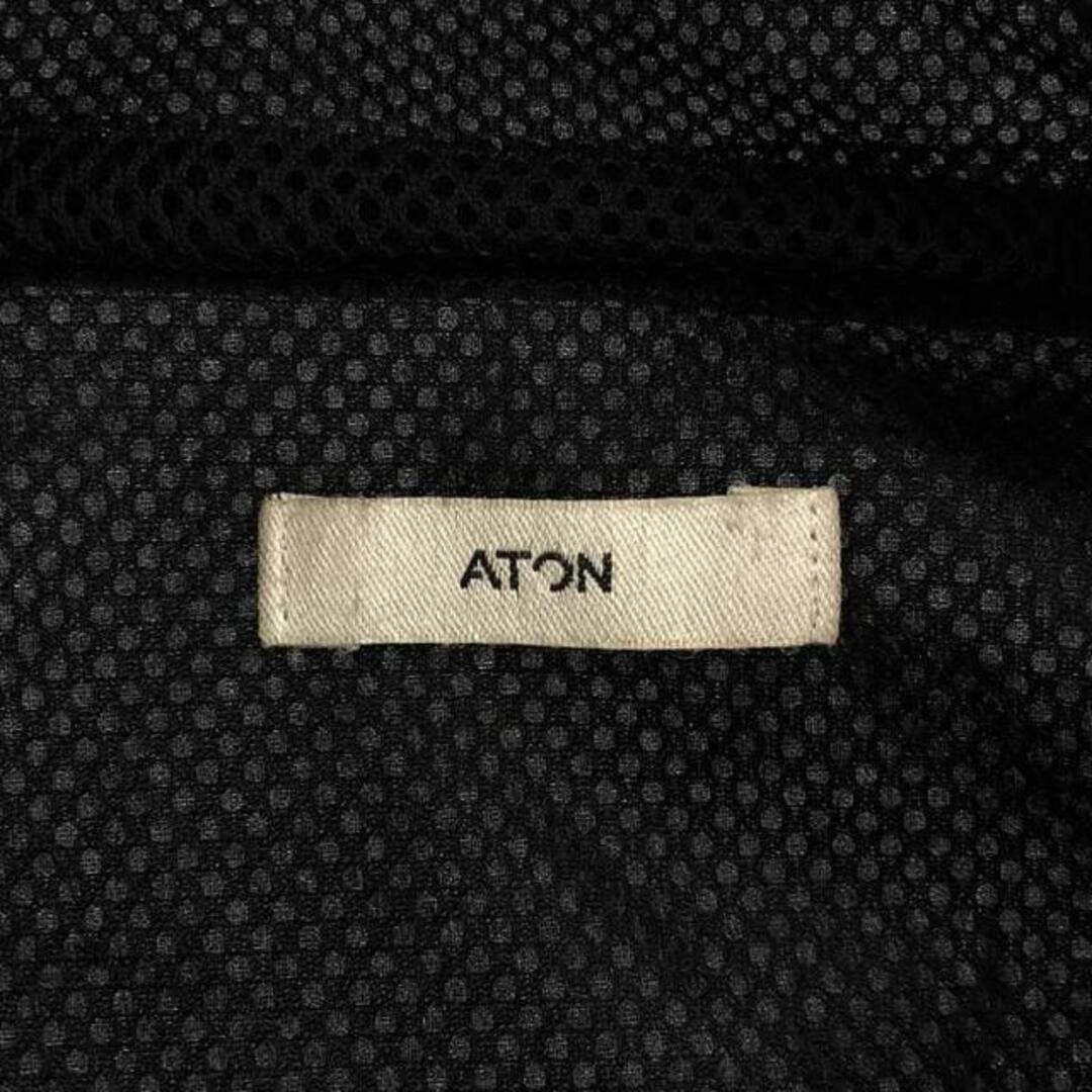 ATON(エイトン)の【美品】  ATON / エイトン | HIGH STRETCH NYLON / ナイロン ハイネック プルオーバー / 裏地メッシュ | 4 | black | メンズ メンズのジャケット/アウター(その他)の商品写真