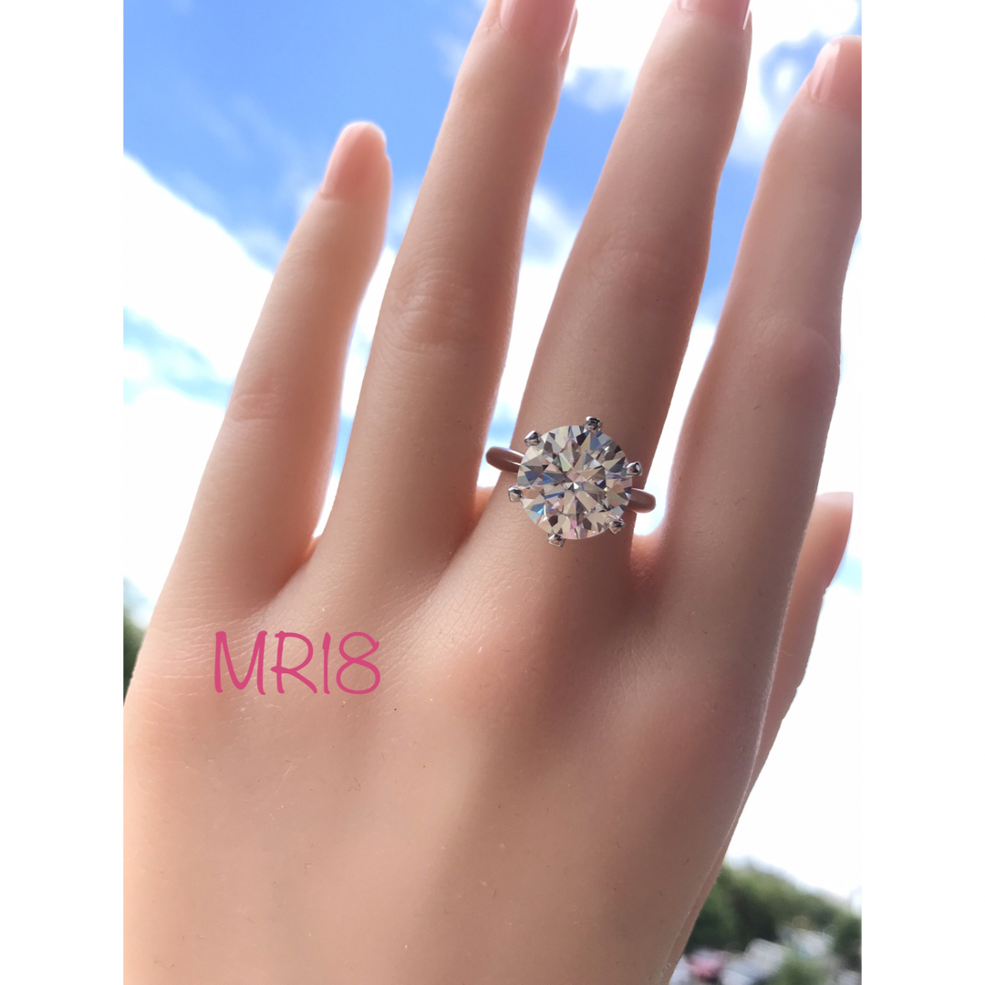 MR18／ 18号 5ct 5カラット 11㎜ モアサナイト リング 925 レディースのアクセサリー(リング(指輪))の商品写真