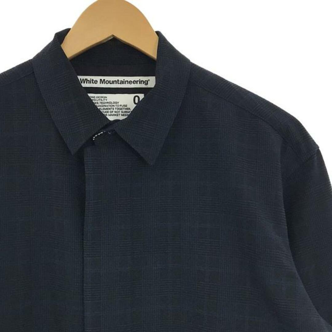 WHITE MOUNTAINEERING(ホワイトマウンテニアリング)の【美品】  White Mountaineering / ホワイトマウンテニアリング | CHECK DRESS SHIRT / チェック ドレス シャツ | 0 | Navy | メンズ メンズのトップス(Tシャツ/カットソー(七分/長袖))の商品写真