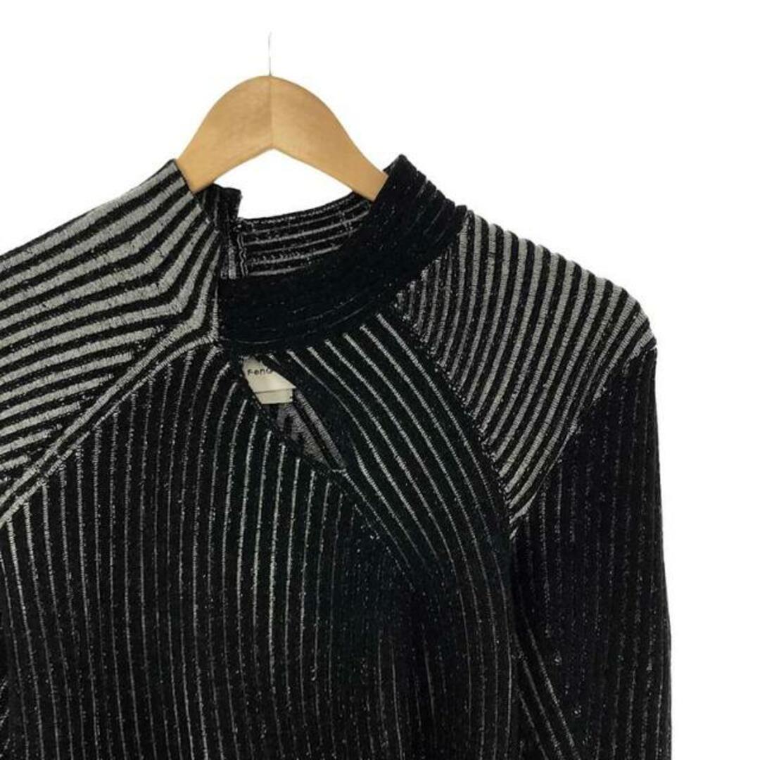 FenG CHen WANG / フェンチェン•ワン | LONG SLEEVE RIBBED KNIT ニット | M | ブラック/ホワイト | レディース レディースのトップス(ニット/セーター)の商品写真