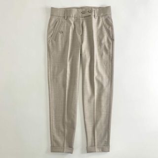 ブルネロクチネリ(BRUNELLO CUCINELLI)の2d10-2 《美品》 GURNEX for BRUNELLO CUCINELLI ブルネロクチネリ イタリア製 42 ベージュ ウール100％ スラックスパンツ ボトム レディース 婦人服(その他)