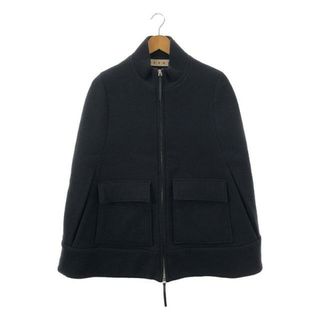 マルニ(Marni)のMARNI / マルニ | ウール ハイネックポンチョ ジャケット | 38 | ネイビー | レディース(その他)