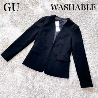 GU - 【未使用】ジーユー ウォッシャブルノーカラージャケットZ Sサイズ