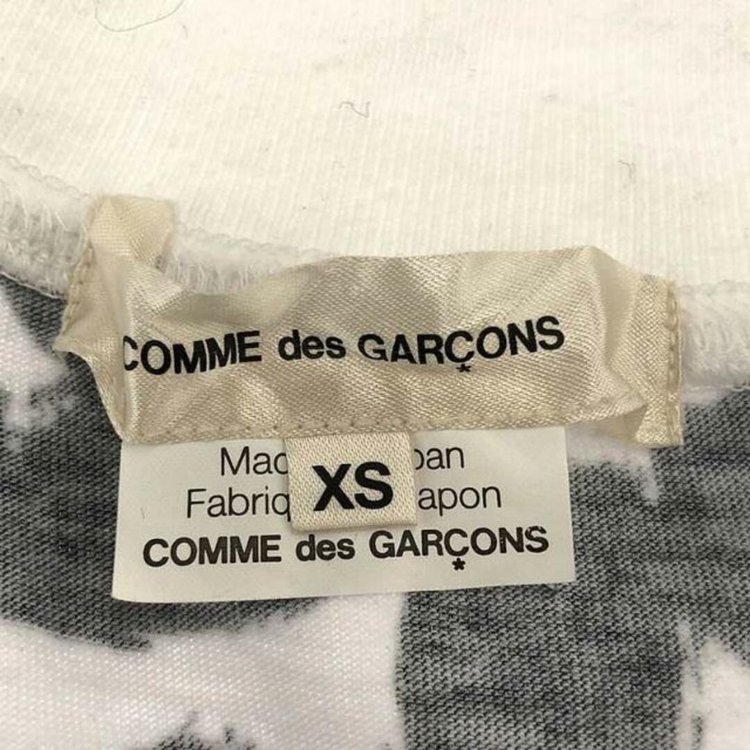 COMME des GARCONS(コムデギャルソン)のCOMME des GARCONS / コムデギャルソン | 2012SS | Vネック フラワープリントカットソー | XS | ブラック/ホワイト | レディース レディースのトップス(Tシャツ(半袖/袖なし))の商品写真