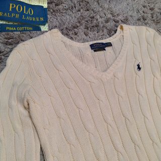 ポロラルフローレン(POLO RALPH LAUREN)のポロラルフローレン　ポニー刺繍ロゴ　ケーブル編み込み　ニット　セーター(ニット/セーター)