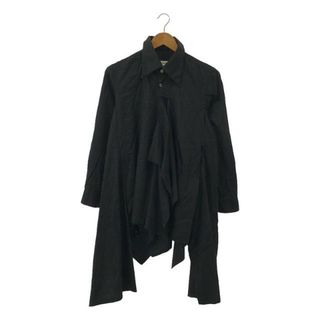 コムデギャルソン(COMME des GARCONS)の【美品】  COMME des GARCONS / コムデギャルソン | 2019SS | リボン装飾 ビッグカラー 変形シャツ | XS | ブラック | レディース(シャツ/ブラウス(長袖/七分))