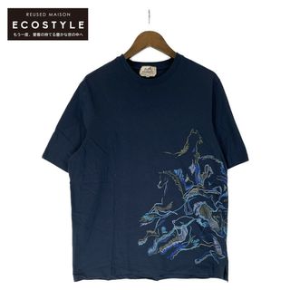 エルメス 22SS ネイビー カヴァルカード Tシャツ M