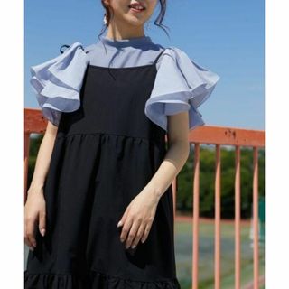 マジェスティックレゴン(MAJESTIC LEGON)のマジェスティックレゴン　ダブルフレアースリーブトップス　ニット　カットソー　春服(カットソー(半袖/袖なし))