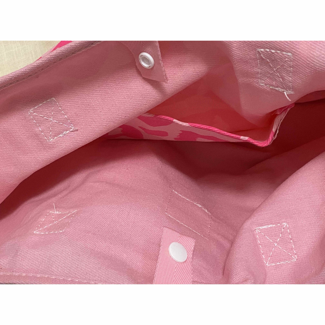 トートバッグ　マザーズバック　キャンパスバック　鞄　レオパード　ヒョウ柄　ピンク レディースのバッグ(トートバッグ)の商品写真