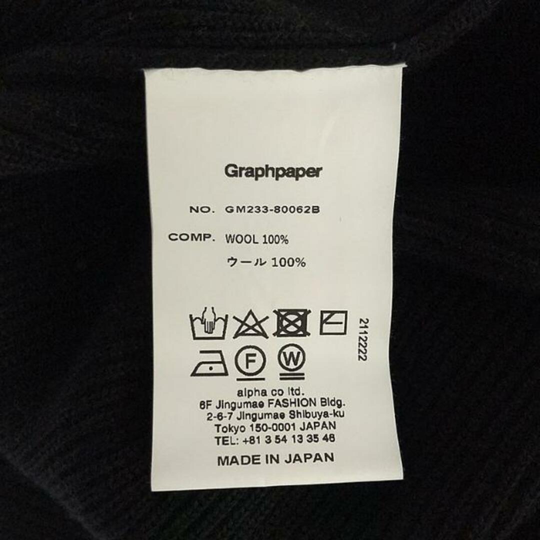 Graphpaper(グラフペーパー)の【美品】  Graphpaper / グラフペーパー | 2023AW | High Density Crew Neck Knit メリノウール ハイデンシティ クルーネックニット | F | ブラック | メンズ メンズのトップス(ニット/セーター)の商品写真