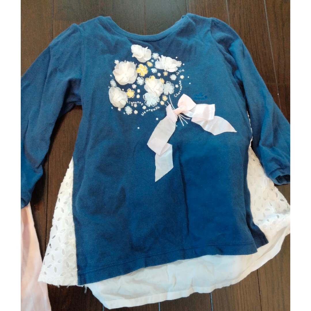 mikihouse(ミキハウス)のミキハウスカットソー2枚 キッズ/ベビー/マタニティのキッズ服女の子用(90cm~)(Tシャツ/カットソー)の商品写真