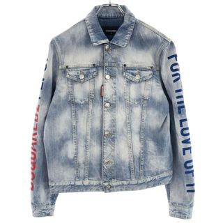 ディースクエアード(DSQUARED2)のDSQUARED2 ディースクエアード 20SS PEPSI DENIM JACKET プリントウォッシュデニムジャケット インディゴ 46 S78AN0030(Gジャン/デニムジャケット)