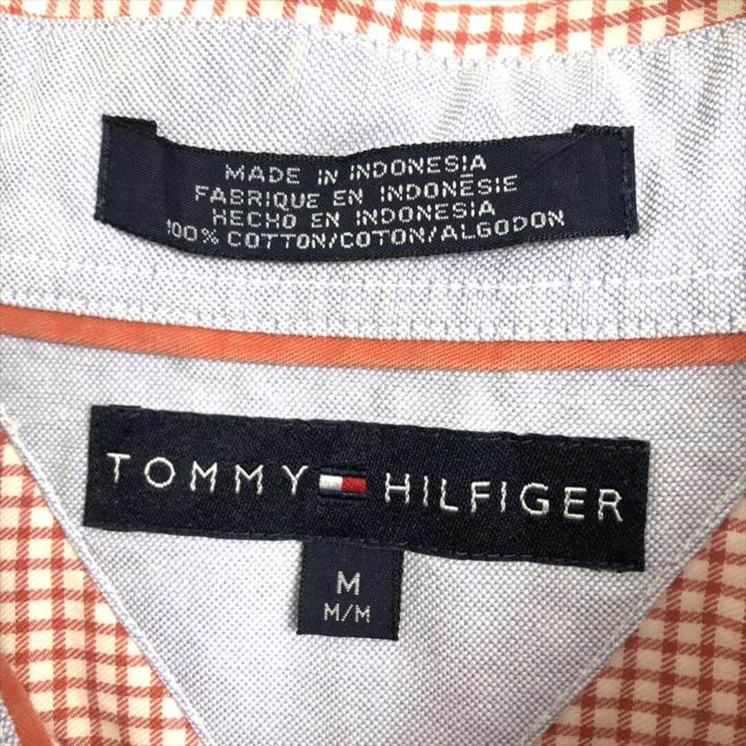 TOMMY HILFIGER(トミーヒルフィガー)の90s 古着 トミーヒルフィガー BDシャツ チェック フラッグロゴ 刺繍 M メンズのトップス(シャツ)の商品写真