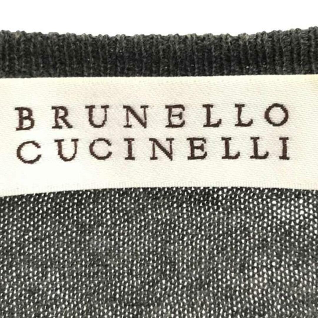 BRUNELLO CUCINELLI(ブルネロクチネリ)のBRUNELLO CUCINELLI / ブルネロクチネリ | 異素材ドッキング レイヤード ハイゲージ ニットベスト | グレー | レディース レディースのトップス(ベスト/ジレ)の商品写真