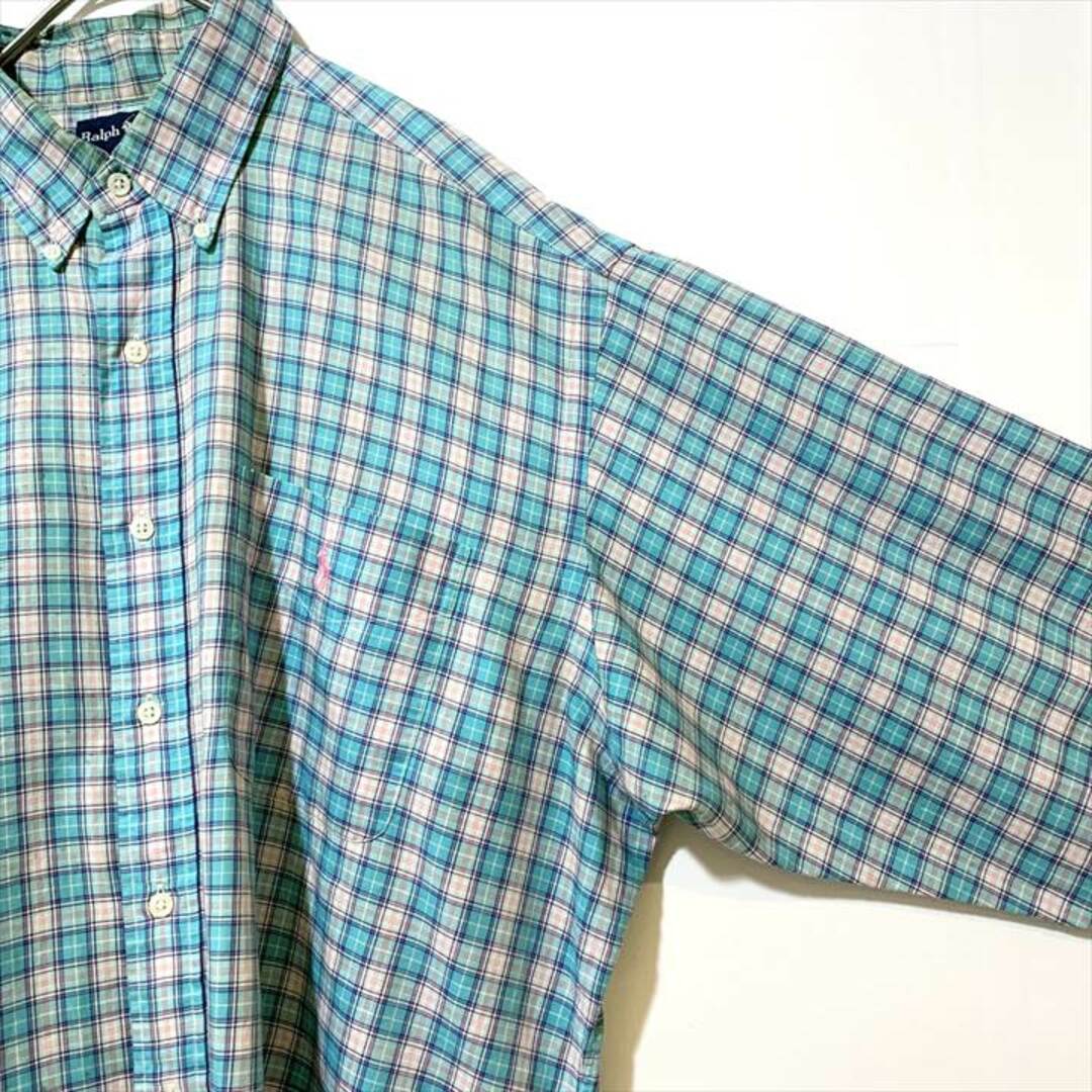 Ralph Lauren(ラルフローレン)の90s 古着 ラルフローレン BDシャツ チェック 刺繍ロゴ ゆるダボ L メンズのトップス(シャツ)の商品写真