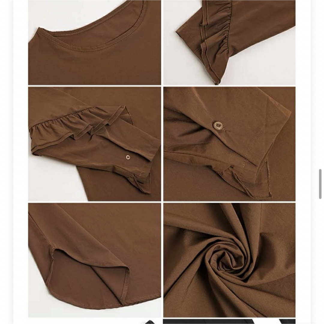 新品未使用 AMELY フリルラッシュガード　ブラウン　エメリー レディースの水着/浴衣(水着)の商品写真