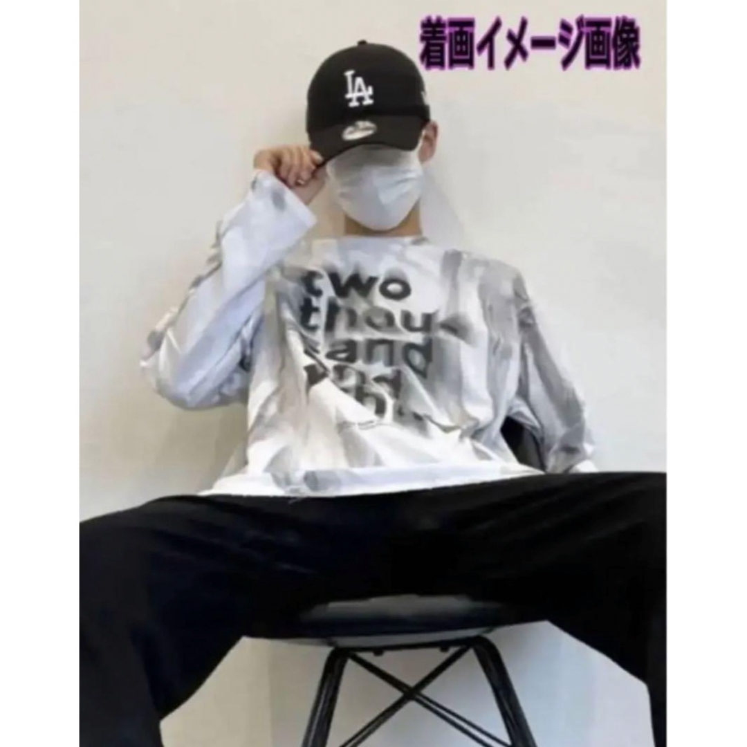 新品 ムラプリントロンT メンズプリントロンT オーバーサイズロンT 白 M メンズのトップス(Tシャツ/カットソー(七分/長袖))の商品写真