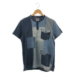 AUSTERE JAPAN KOROMO / オスティアジャパン衣 | KRM / パッチワーク ヘンリーネック Tシャツ | S | インディゴ | メンズ(Tシャツ/カットソー(半袖/袖なし))