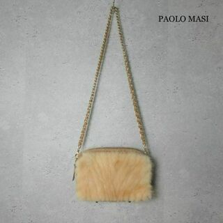 PAOLO MASI - 良品 パオロマージ ファー×レザー 2ポケット チェーン ショルダーバッグ