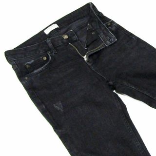 ザラ(ZARA)のザラ▼ストレッチスキニーブラックデニム▼ダメージ加工▼USA2▼W約68cm(デニム/ジーンズ)