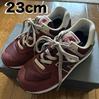 574（New Balance） - WL574EVM ニューバランス　スニーカー　23cm ワインレッド