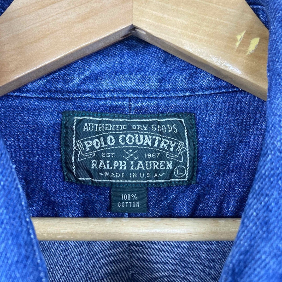 RRL(ダブルアールエル)の80s usa polo county ポロカントリー　デニムシャツ　L rrl メンズのトップス(シャツ)の商品写真