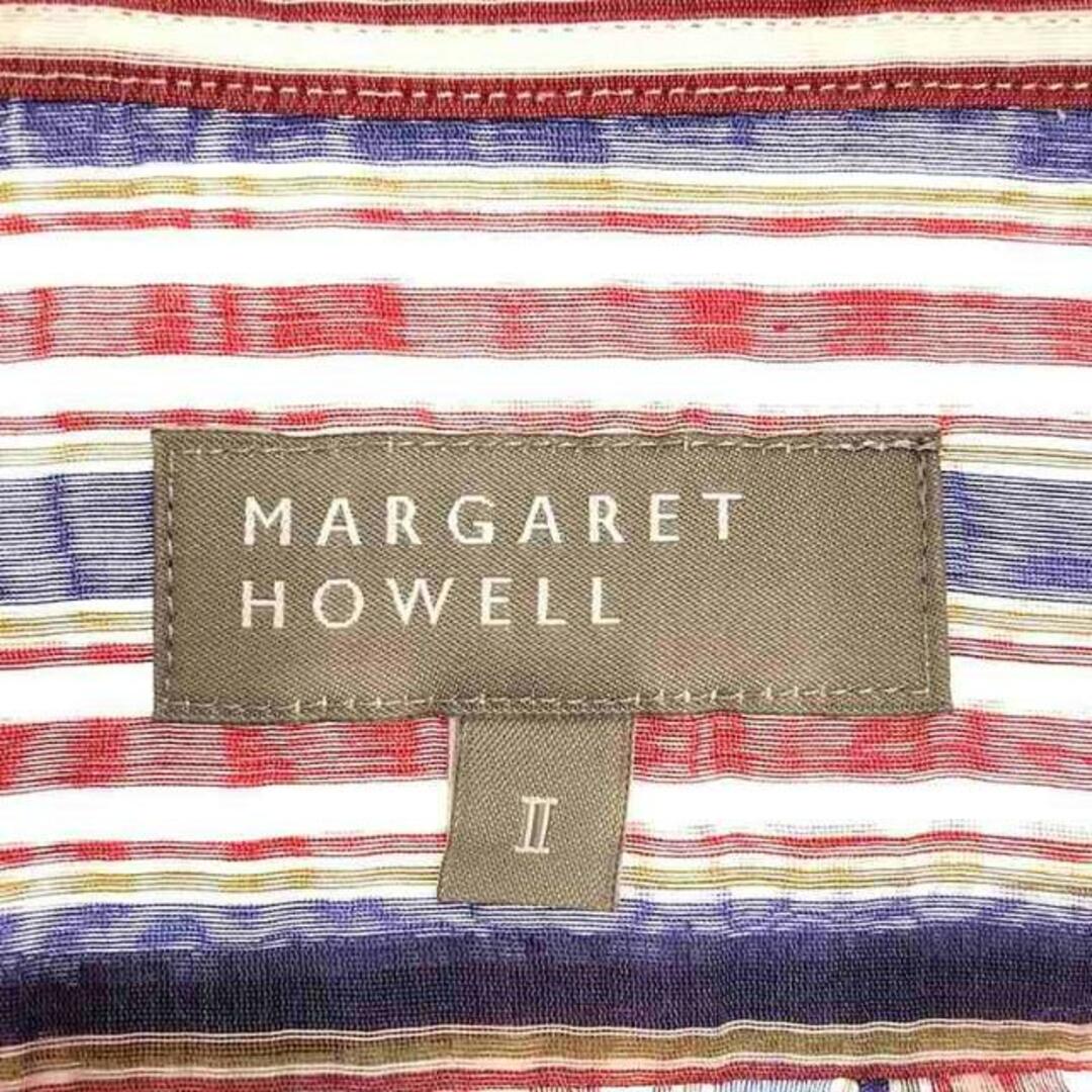 MARGARET HOWELL(マーガレットハウエル)のMARGARET HOWELL / マーガレットハウエル | コットン シルク ストライプ ボタンダウン プルオーバー 半袖シャツ | 2 | マルチカラー | レディース レディースのトップス(シャツ/ブラウス(半袖/袖なし))の商品写真