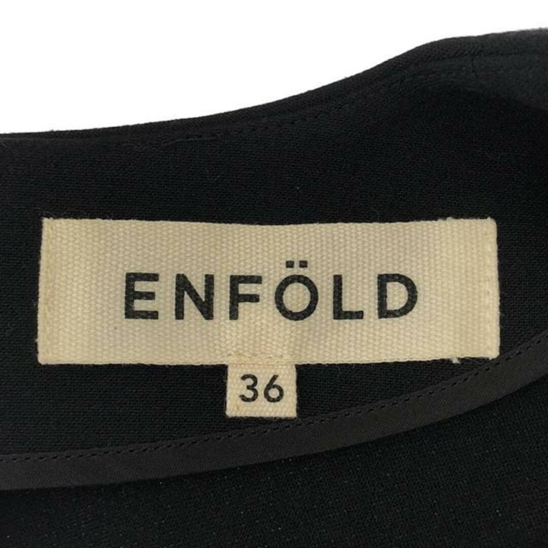 ENFOLD(エンフォルド)のENFOLD / エンフォルド | コクーンシルエット ドロップショルダー クルーネックワンピース | 36 | ブラック | レディース レディースのワンピース(ひざ丈ワンピース)の商品写真