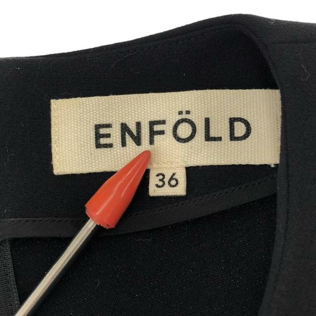 ENFOLD(エンフォルド)のENFOLD / エンフォルド | コクーンシルエット ドロップショルダー クルーネックワンピース | 36 | ブラック | レディース レディースのワンピース(ひざ丈ワンピース)の商品写真